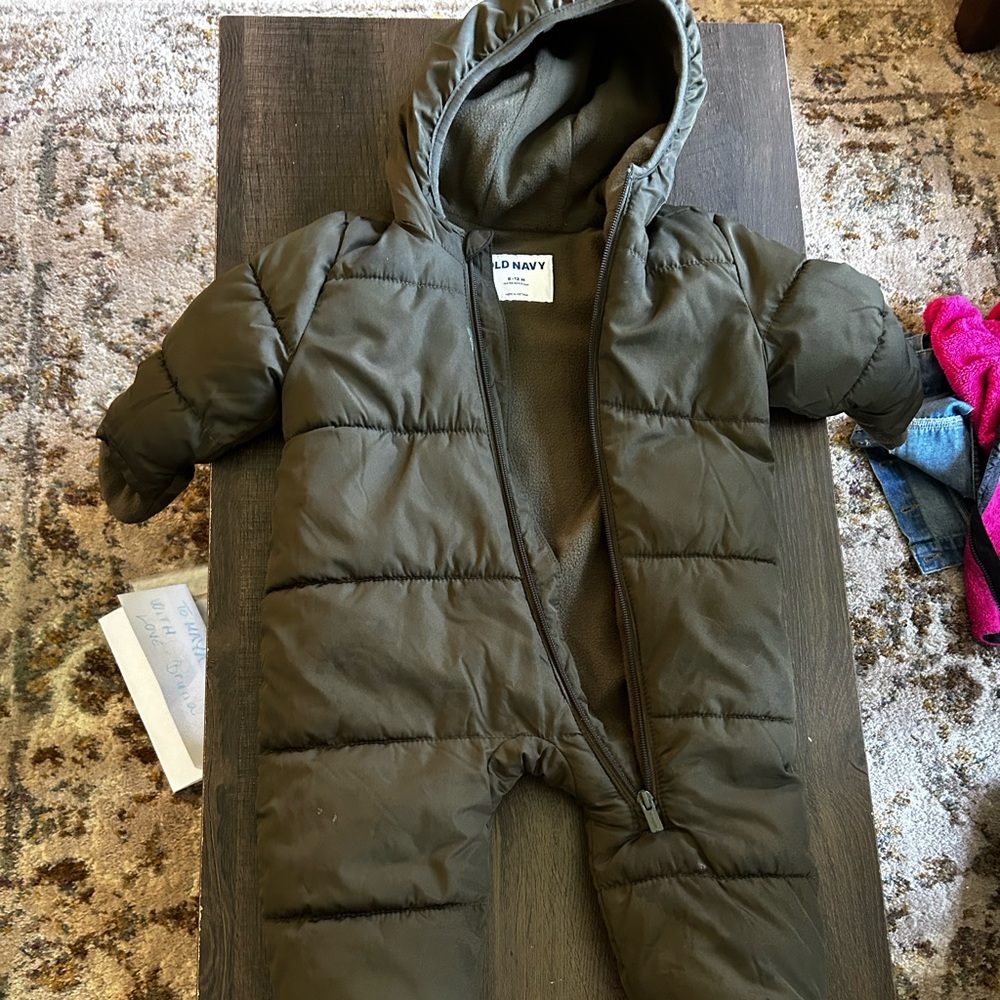 Old navy forest green baby snow suit
